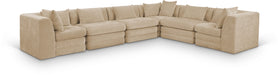 Meridian Furniture - Stellar 152" Chenille Fabric Upholstered 6 Piece Modular Sectional - 608Beige-Sec6A - GreatFurnitureDeal