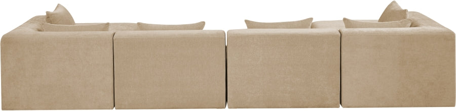 Meridian Furniture - Stellar 152" Chenille Fabric Upholstered 6 Piece Modular Sectional - 608Beige-Sec6B