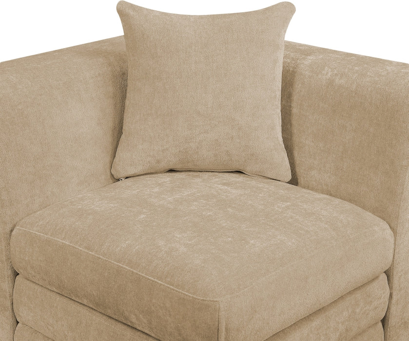 Meridian Furniture - Stellar 152" Chenille Fabric Upholstered 6 Piece Modular Sectional - 608Beige-Sec6B