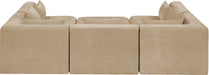 Meridian Furniture - Stellar 114" Chenille Fabric Upholstered 6 Piece Modular Sectional - 608Beige-Sec6C - GreatFurnitureDeal