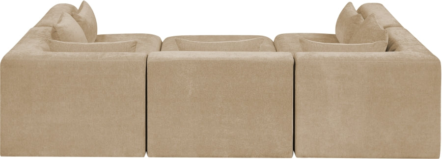 Meridian Furniture - Stellar 114" Chenille Fabric Upholstered 6 Piece Modular Sectional - 608Beige-Sec6C - GreatFurnitureDeal