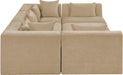Meridian Furniture - Stellar 114" Chenille Fabric Upholstered 6 Piece Modular Sectional - 608Beige-Sec6C - GreatFurnitureDeal
