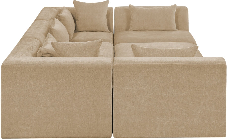Meridian Furniture - Stellar 114" Chenille Fabric Upholstered 6 Piece Modular Sectional - 608Beige-Sec6C - GreatFurnitureDeal