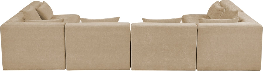 Meridian Furniture - Stellar 152" Chenille Fabric Upholstered 6 Piece Modular Sectional - 608Beige-Sec6D - GreatFurnitureDeal