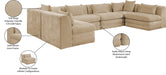 Meridian Furniture - Stellar 152" Chenille Fabric Upholstered 6 Piece Modular Sectional - 608Beige-Sec6D - GreatFurnitureDeal