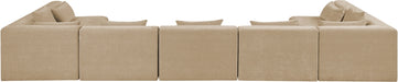 Meridian Furniture - Stellar 190" Chenille Fabric Upholstered 7 Piece Modular Sectional - 608Beige-Sec7B - GreatFurnitureDeal