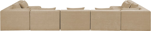 Meridian Furniture - Stellar 190" Chenille Fabric Upholstered 7 Piece Modular Sectional - 608Beige-Sec7B - GreatFurnitureDeal