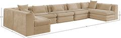 Meridian Furniture - Stellar 190" Chenille Fabric Upholstered 7 Piece Modular Sectional - 608Beige-Sec7B - GreatFurnitureDeal