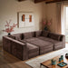 Meridian Furniture - Stellar 114" Chenille Fabric Upholstered 6 Piece Modular Sectional - 608Brown-Sec6C - GreatFurnitureDeal