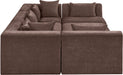 Meridian Furniture - Stellar 114" Chenille Fabric Upholstered 6 Piece Modular Sectional - 608Brown-Sec6C - GreatFurnitureDeal