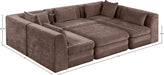 Meridian Furniture - Stellar 114" Chenille Fabric Upholstered 6 Piece Modular Sectional - 608Brown-Sec6C - GreatFurnitureDeal