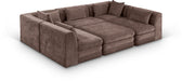 Meridian Furniture - Stellar 114" Chenille Fabric Upholstered 6 Piece Modular Sectional - 608Brown-Sec6C - GreatFurnitureDeal