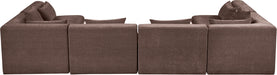 Meridian Furniture - Stellar 152" Chenille Fabric Upholstered 6 Piece Modular Sectional - 608Brown-Sec6D - GreatFurnitureDeal