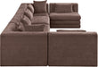 Meridian Furniture - Stellar 152" Chenille Fabric Upholstered 6 Piece Modular Sectional - 608Brown-Sec6D - GreatFurnitureDeal