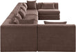 Meridian Furniture - Stellar 190" Chenille Fabric Upholstered 7 Piece Modular Sectional - 608Brown-Sec7B - GreatFurnitureDeal