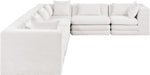 Meridian Furniture - Stellar 152" Chenille Fabric Upholstered 6 Piece Modular Sectional - 608Cream-Sec6A - GreatFurnitureDeal