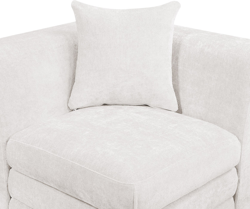 Meridian Furniture - Stellar 152" Chenille Fabric Upholstered 6 Piece Modular Sectional - 608Cream-Sec6A - GreatFurnitureDeal