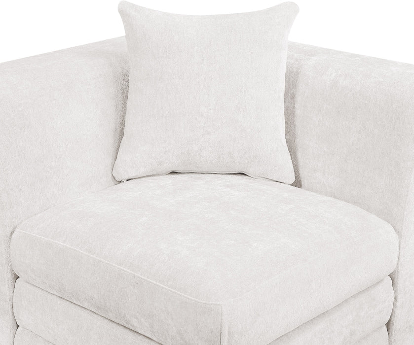 Meridian Furniture - Stellar 152" Chenille Fabric Upholstered 6 Piece Modular Sectional - 608Cream-Sec6A - GreatFurnitureDeal