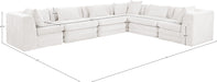 Meridian Furniture - Stellar 152" Chenille Fabric Upholstered 6 Piece Modular Sectional - 608Cream-Sec6A - GreatFurnitureDeal