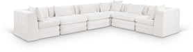 Meridian Furniture - Stellar 152" Chenille Fabric Upholstered 6 Piece Modular Sectional - 608Cream-Sec6A - GreatFurnitureDeal