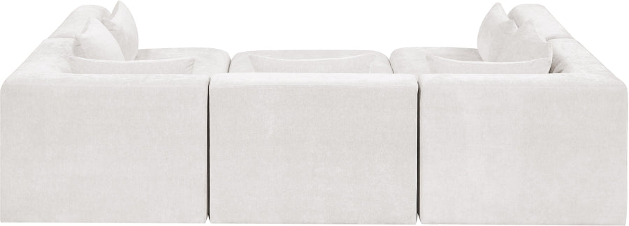 Meridian Furniture - Stellar 114" Chenille Fabric Upholstered 6 Piece Modular Sectional - 608Cream-Sec6C - GreatFurnitureDeal