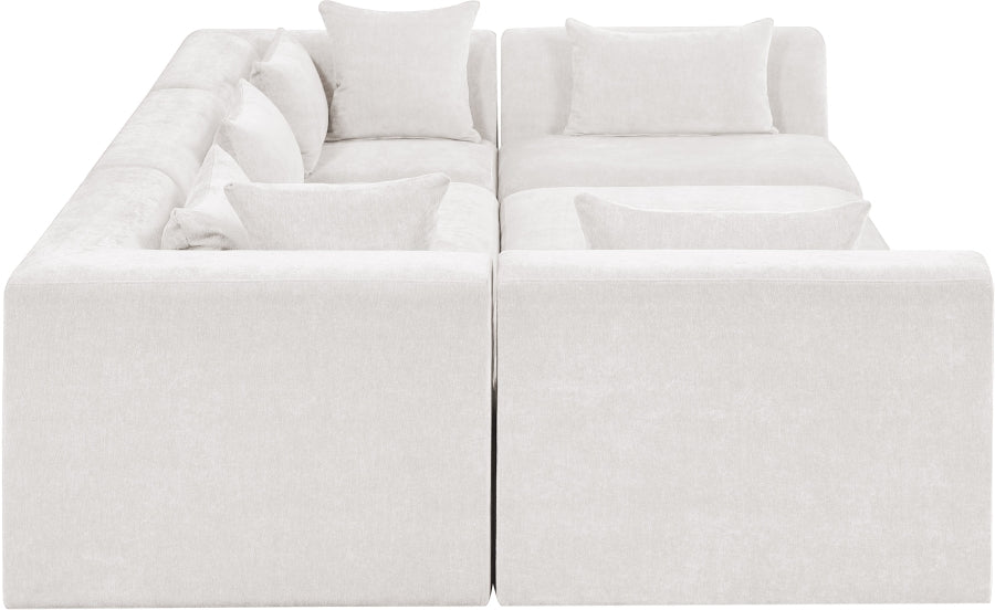 Meridian Furniture - Stellar 114" Chenille Fabric Upholstered 6 Piece Modular Sectional - 608Cream-Sec6C - GreatFurnitureDeal