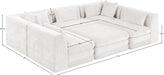 Meridian Furniture - Stellar 114" Chenille Fabric Upholstered 6 Piece Modular Sectional - 608Cream-Sec6C - GreatFurnitureDeal