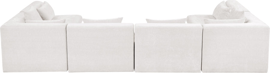 Meridian Furniture - Stellar 152" Chenille Fabric Upholstered 6 Piece Modular Sectional - 608Cream-Sec6D - GreatFurnitureDeal