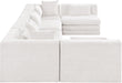 Meridian Furniture - Stellar 152" Chenille Fabric Upholstered 6 Piece Modular Sectional - 608Cream-Sec6D - GreatFurnitureDeal