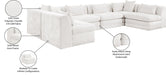 Meridian Furniture - Stellar 152" Chenille Fabric Upholstered 6 Piece Modular Sectional - 608Cream-Sec6D - GreatFurnitureDeal
