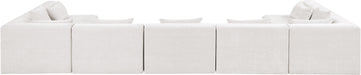Meridian Furniture - Stellar 190" Chenille Fabric Upholstered 7 Piece Modular Sectional - 608Cream-Sec7B - GreatFurnitureDeal