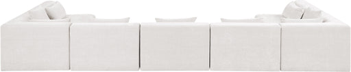 Meridian Furniture - Stellar 190" Chenille Fabric Upholstered 7 Piece Modular Sectional - 608Cream-Sec7B - GreatFurnitureDeal