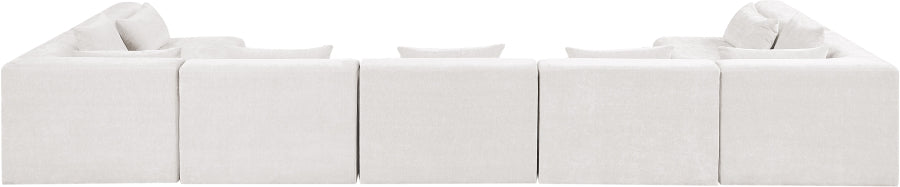 Meridian Furniture - Stellar 190" Chenille Fabric Upholstered 7 Piece Modular Sectional - 608Cream-Sec7B - GreatFurnitureDeal