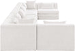 Meridian Furniture - Stellar 190" Chenille Fabric Upholstered 7 Piece Modular Sectional - 608Cream-Sec7B - GreatFurnitureDeal
