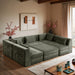 Meridian Furniture - Stellar 114" Chenille Fabric Upholstered 6 Piece Modular Sectional - 608Green-Sec6C - GreatFurnitureDeal