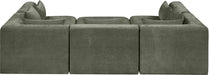 Meridian Furniture - Stellar 114" Chenille Fabric Upholstered 6 Piece Modular Sectional - 608Green-Sec6C - GreatFurnitureDeal