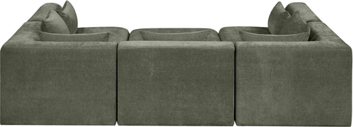 Meridian Furniture - Stellar 114" Chenille Fabric Upholstered 6 Piece Modular Sectional - 608Green-Sec6C - GreatFurnitureDeal