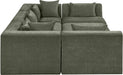 Meridian Furniture - Stellar 114" Chenille Fabric Upholstered 6 Piece Modular Sectional - 608Green-Sec6C - GreatFurnitureDeal