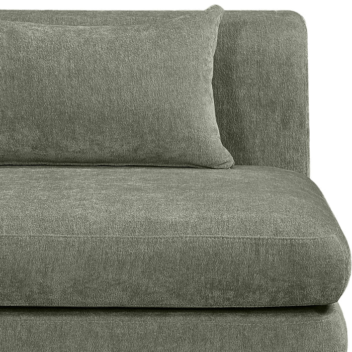 Meridian Furniture - Stellar 114" Chenille Fabric Upholstered 6 Piece Modular Sectional - 608Green-Sec6C - GreatFurnitureDeal