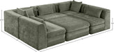 Meridian Furniture - Stellar 114" Chenille Fabric Upholstered 6 Piece Modular Sectional - 608Green-Sec6C - GreatFurnitureDeal