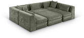 Meridian Furniture - Stellar 114" Chenille Fabric Upholstered 6 Piece Modular Sectional - 608Green-Sec6C - GreatFurnitureDeal