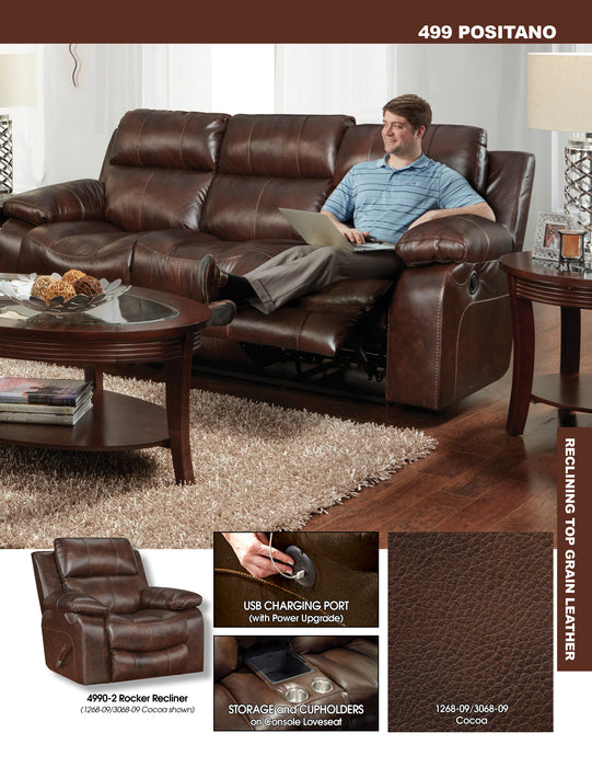 Catnapper - Positano Reclining Sofa in Cocoa - 4991-COCOA