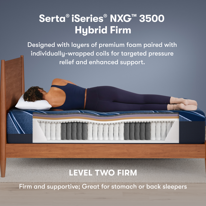 Serta Mattress - iSeries® NXG™ 3500 Hybrid Medium Firm Full Mattress Set - IS25 NXG 3500HY MD ZC - FULL SET - GreatFurnitureDeal