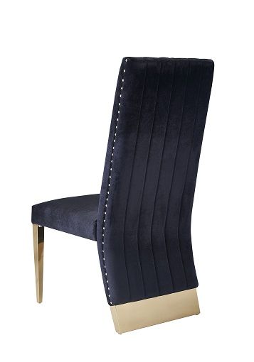 VIG Furniture - Modrest Keisha Modern Black Velvet and Gold Dining Chair (Set of 2) - VGZA-Y629-BLK-DC - GreatFurnitureDeal