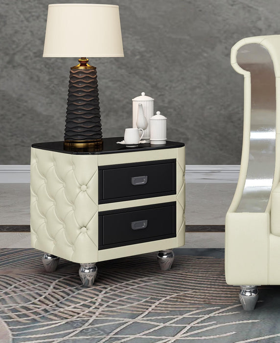 European Furniture - Mayfair Side Table Off White Color - EF-90280-ET