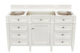 James Martin Furniture - Brittany 60" Single Vanity in Bright White - 655-V60S-BW - GreatFurnitureDeal