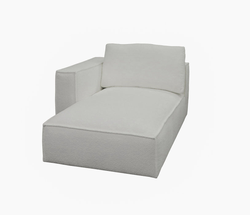 VIG Furniture - Divani Casa Lulu - Modern White Fabric Modular Sectional Sofa w/ Left Facing Chaise - VGSX-F22053-LAF-WHT