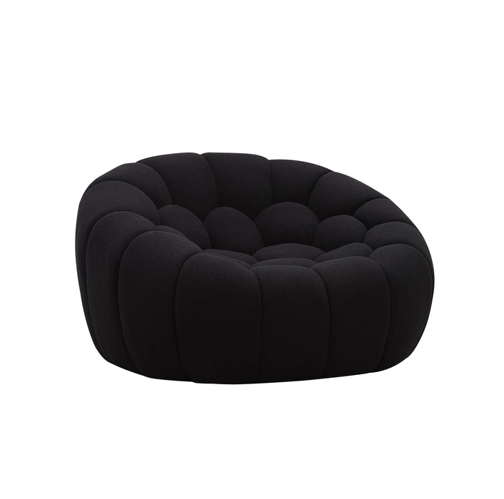 VIG Furniture - Divani Casa Yolonda Modern Curved Black Fabric Chair - VGEV-2126C-CHR-BLK