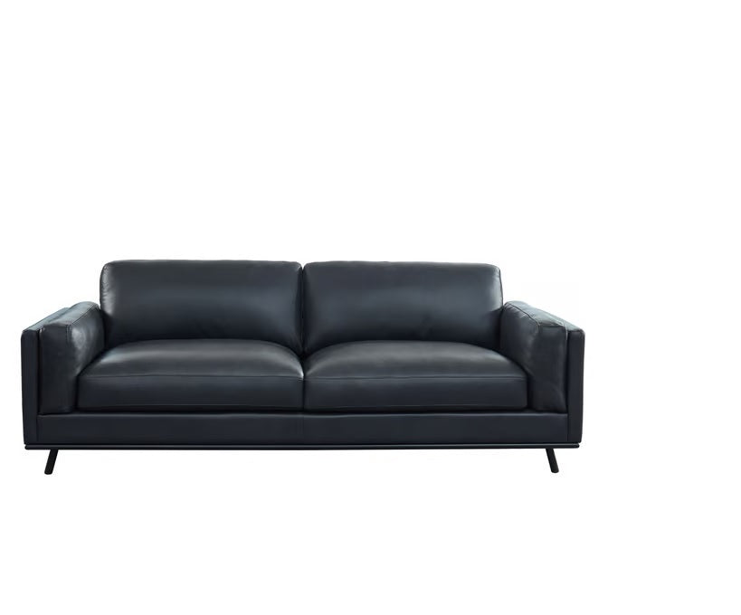 GFD Leather - Milano Dark Gray Black Leather 3 Piece Living Room Set - 500999