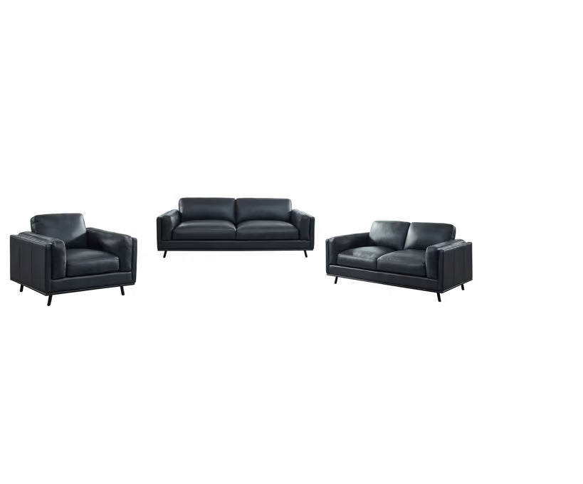 GFD Leather - Milano Dark Gray Black Leather Armchair - 501002